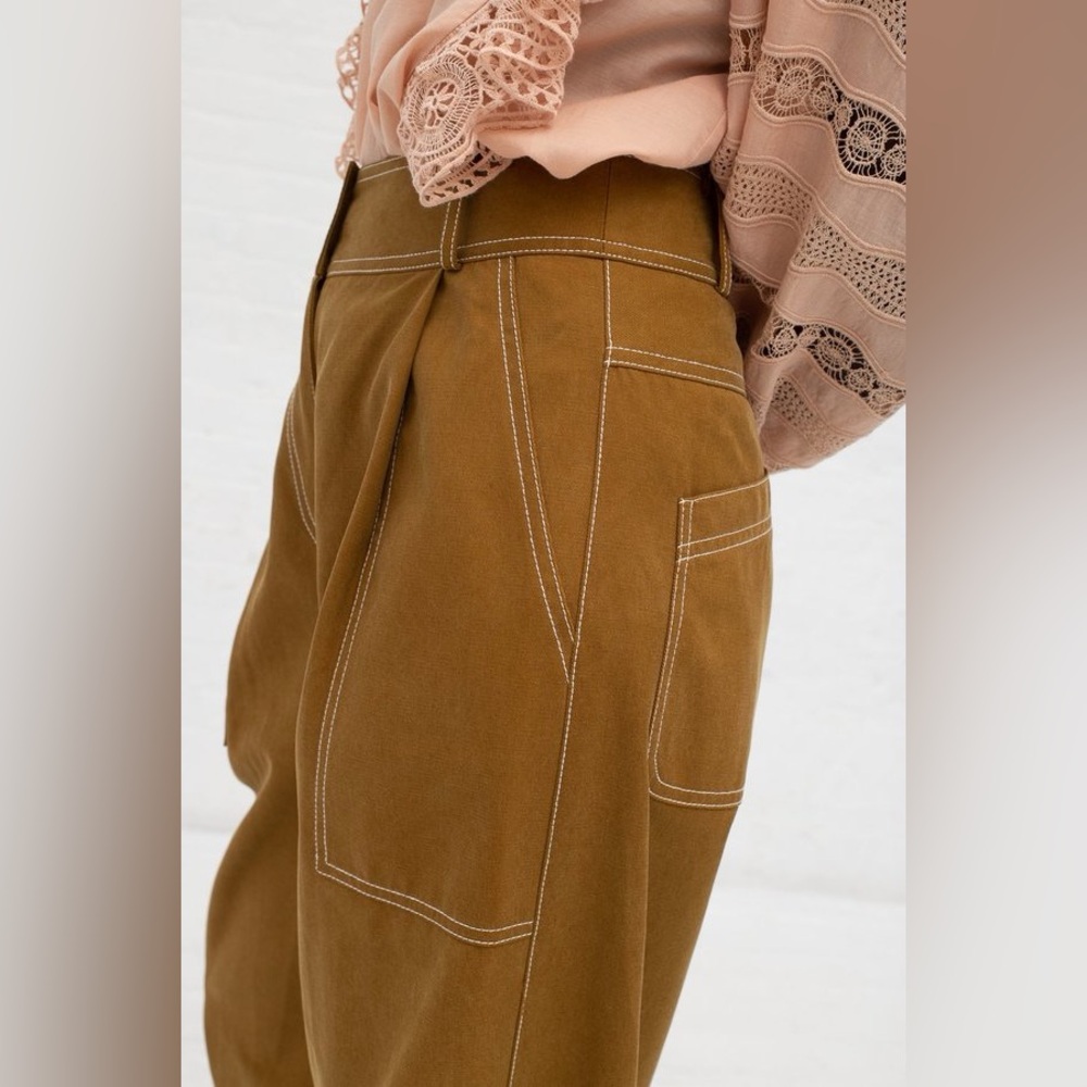 Pre-owned Ulla Johnson Fleet Pant - Camel- size 0/waist 26” - Picture 2 of 12